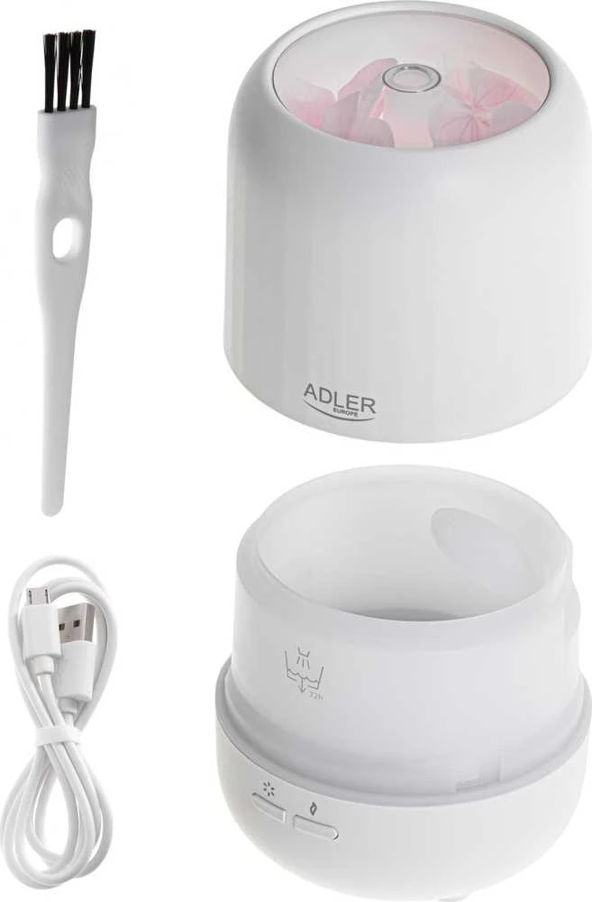 Drėkintuvas Adler | Ultragarsinis aromato difuzorius 3in1 | AD 7968 | Ultragarsinis | Tinka kambariams iki 25 m² | Baltas