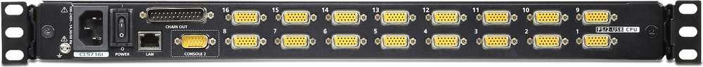 Aten | 16 prievadų PS/2-USB VGA 17 colių LCD KVM per IP komutatorius su grandinės jungtimi ir USB periferinių įrenginių palaikymu | CL5716IM