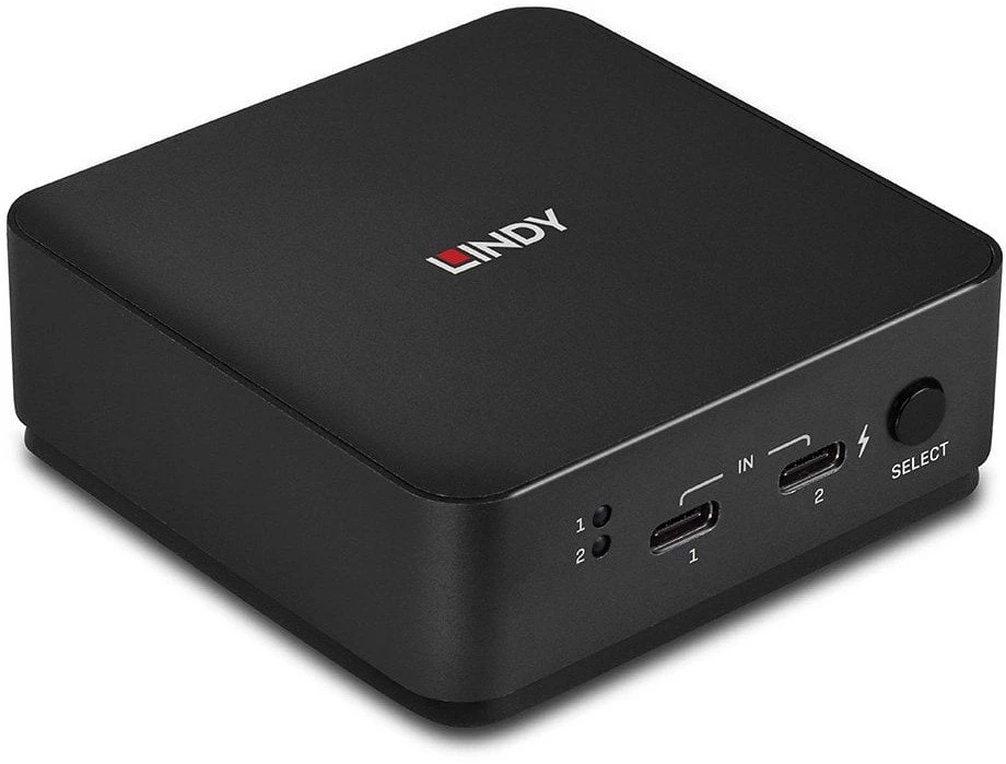 KVM Jungiklis - LINDY 2 Prievadų Type C, Dvigubas HDMI 4K60 KVM Jungiklis su USB 3.2 Gen 2, 100W PD