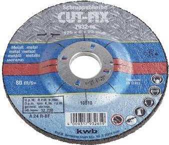 KWB kwb CUT-FIX, Šlifavimo diskas, Metalas, 2,2 cm, 12,5 cm, 6 mm, 80 m/s