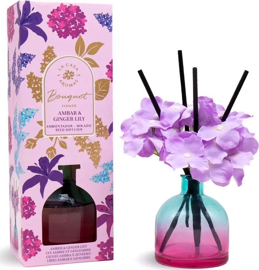 La Casa de los Aromas Flower Bouquet Amber & Ginger Lily kvapiosios lazdelės 170ml