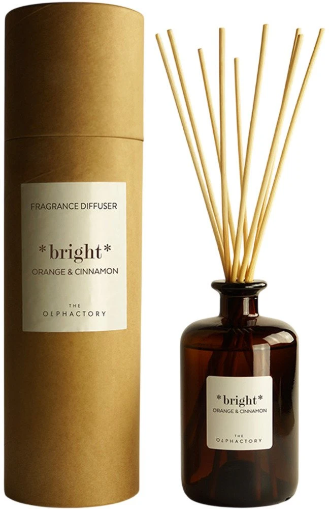 „The Olphactory Bright“ apelsinų ir cinamono kvapiųjų lazdelių difuzorius su lazdelėmis, 500 ml