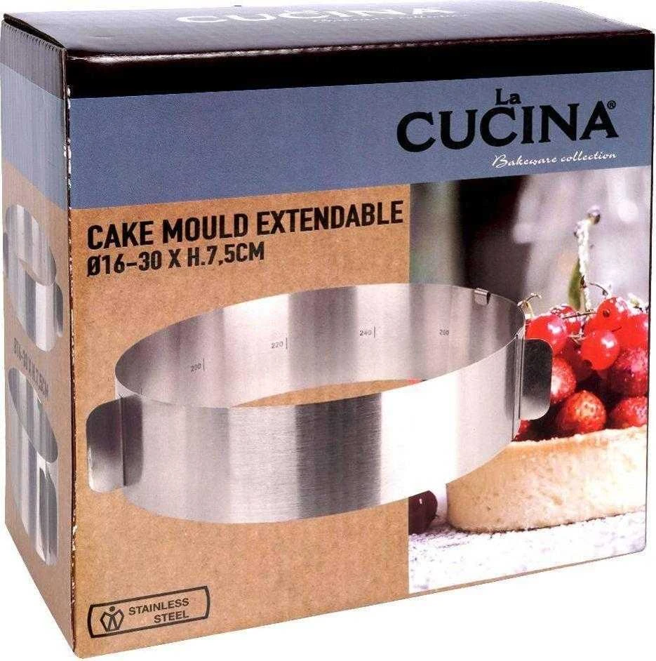 La Cucina Reguliuojama torto forma plieninė 16-30 cm
