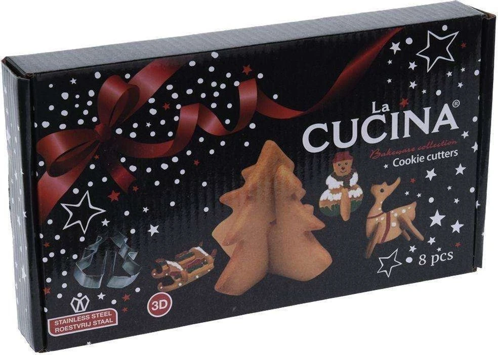La Cucina Sausainių formelės Kalėdoms 3D 8 vnt.