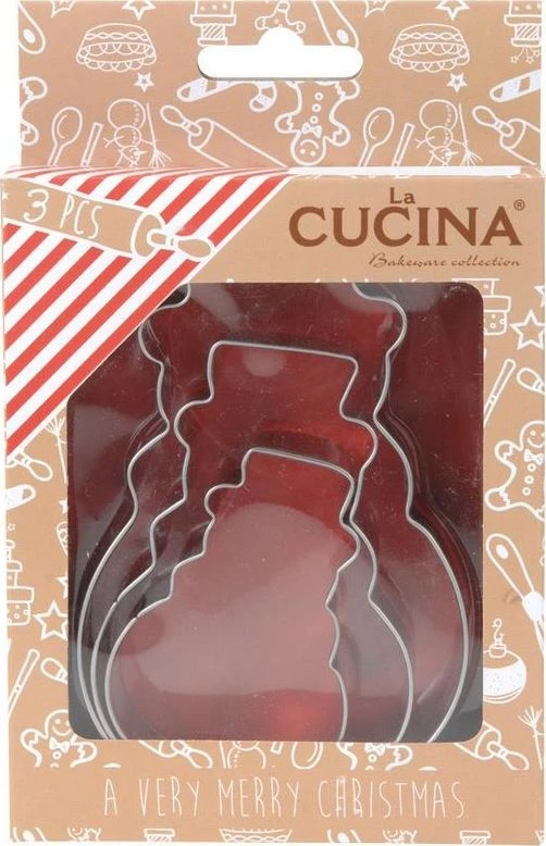 La Cucina Sausainių formelės Sniego senis 3 vnt. 13 cm