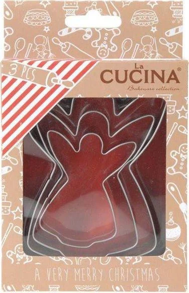 La Cucina Sausainių formelės Plieninės 12 cm Angelas 3 vnt.