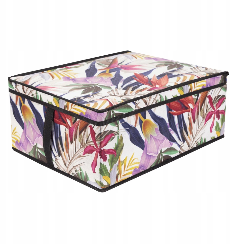 ORDINETT Kaste salokāma M izmēra 48x36x19cm Floral Beauty