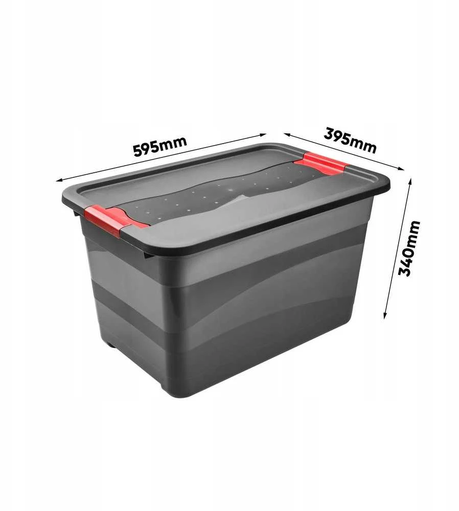 keeeper Aufbewahrungsbox"Box Solido" 52 Liter graphite/raudona mit Deckel Deckel