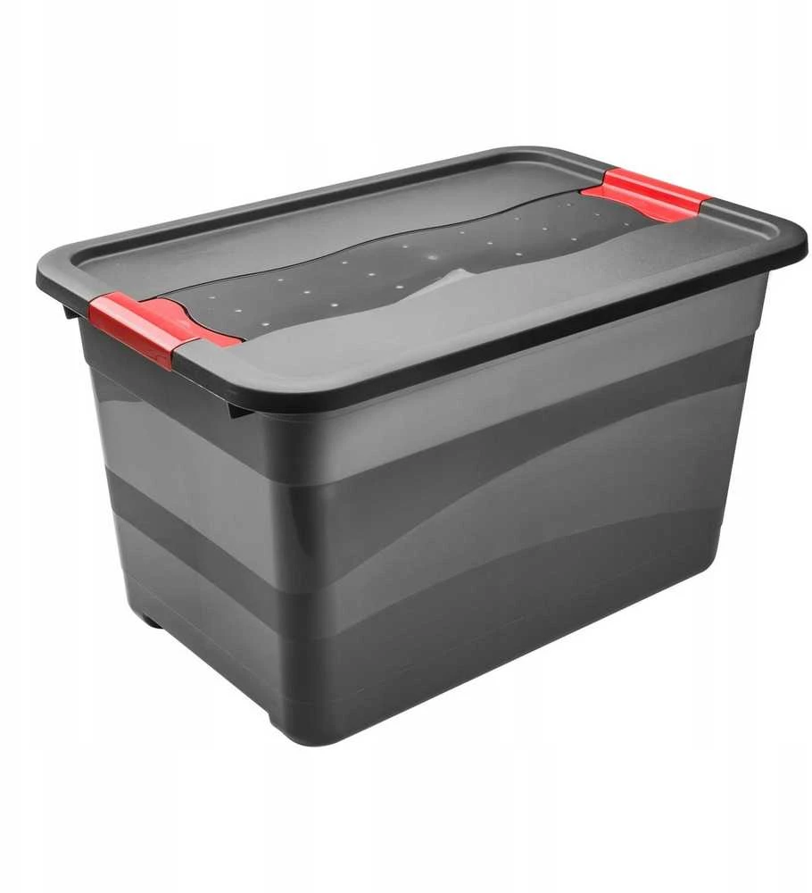 keeeper Aufbewahrungsbox"Box Solido" 52 Liter graphite/raudona mit Deckel Deckel