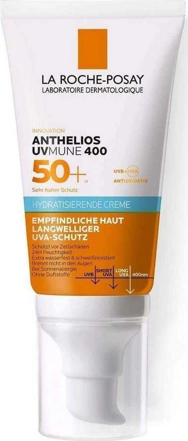La Roche-Posay Anthelios UVMune 400 Hydrating Kreminis Face SPF 50+ apsauginis kremas nuo saulės jautriai veido odai, 50 ml