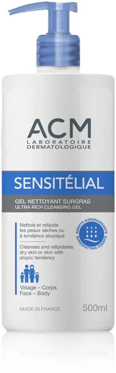 Laboratoire ACM Sensitelial Cleansing Dušo želė labai sausai ir linkusiai į atopiją jautriai odai, 500 ml