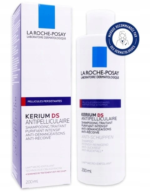 La Roche-Posay LRP Kerium DS Nuo pleiskanų Šampūnas šampūnas nuo pleiskanų, 200 ml