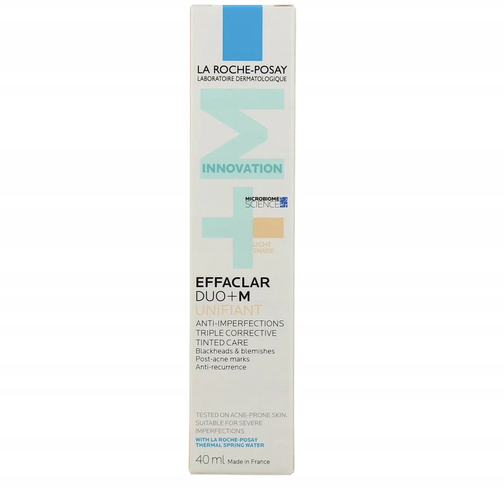 La Roche Posay Toning Skin Kreminis Effeclar Duo+M atspalvį suteikiantis veido kremas, atspalvis: Light, 40 ml