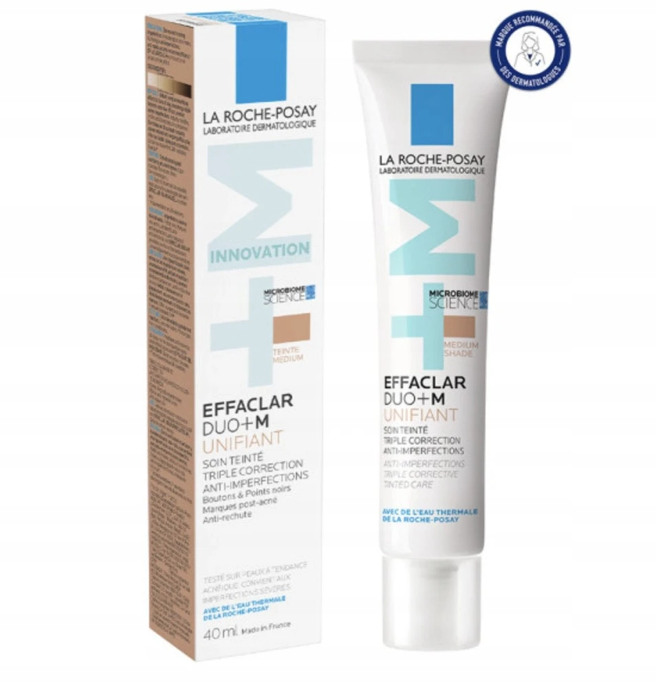 La Roche-Posay Effaclar Duo+ M Unifiant lengvos tekstūros itin intensyviai drėkinantis kremas su atspalviu, atspalvis: Medium, 40 ml