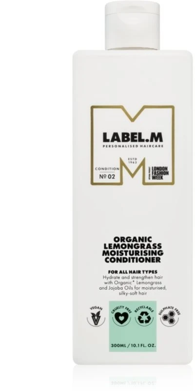 Label.m Organic Lemongrass Moisturising Conditioner drėkinantis kondicionierius, 300 ml