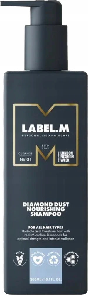 Label.m Diamond Dust maitininantis Šampūnas maitinantis šampūnas visų tipų plaukams, 300 ml