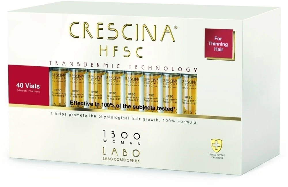 Labo Crescina Transdermic HFSC 1300 For Growth Stimulation Ampoules Treatment Serum For Scalp For Women, 40 vnt. 3.5 ml