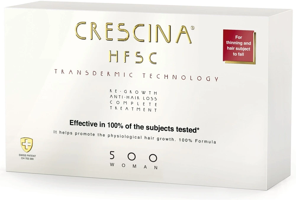 Labo Crescina Transdermic HFSC 500 For Growth Stimulation Ampoules Treatment Serum For Scalp For Women 10 + 10 vnt. 3.5 ml