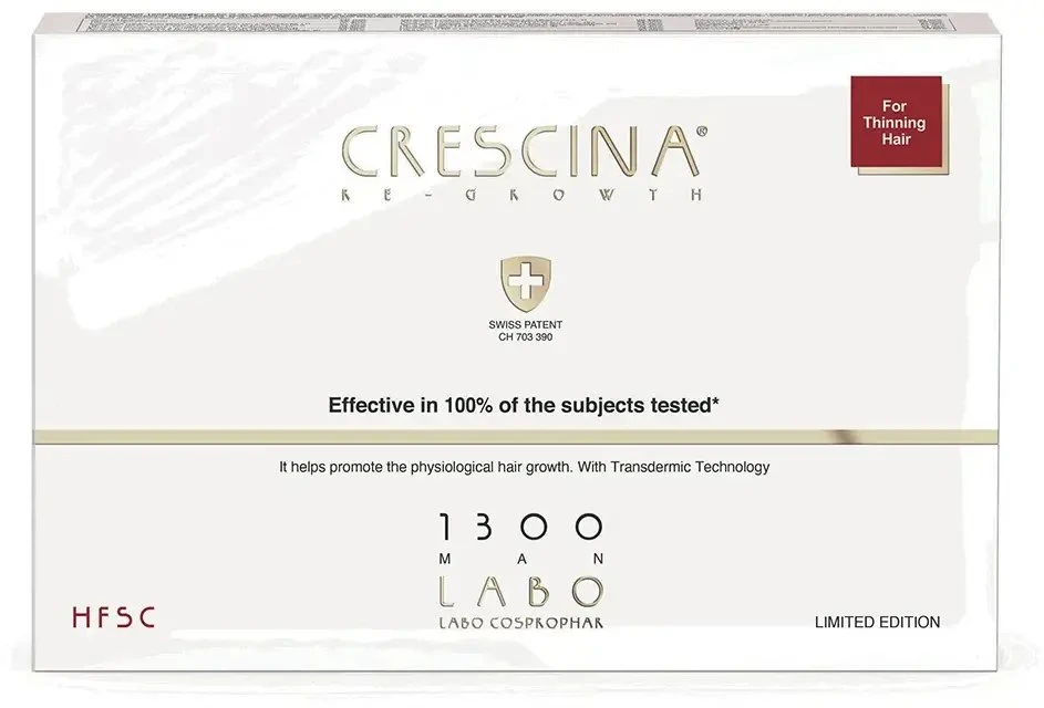 Set Labo Crescina Transdermic HFSC 1300 For Growth Stimulation Ampoules Treatment Serum For Scalp For Men, 5 vnt. 3.5 ml