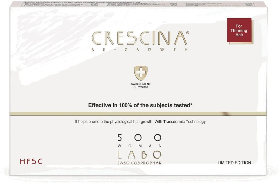 Set Labo Crescina Transdermic HFSC 500 For Growth Stimulation Ampoules Treatment Serum For Scalp For Women, 5 vnt. 3.5 ml