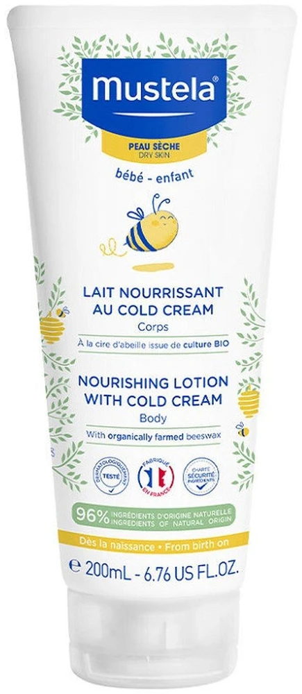 Mustela Baby maitininantis Lotion with Cold Kreminis maitinantis losjonas vaikams su kremu ir bičių vašku, 200 ml