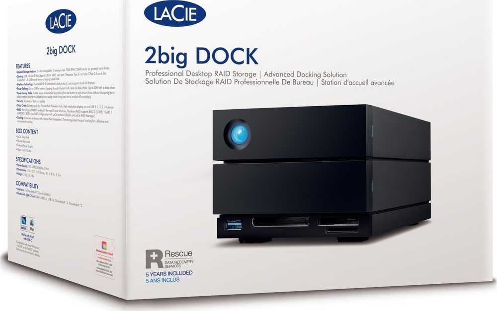 Kietasis diskas LaCie 2big Dock V2 USB-C 20TB Thunderbolt 3 USB 3.2