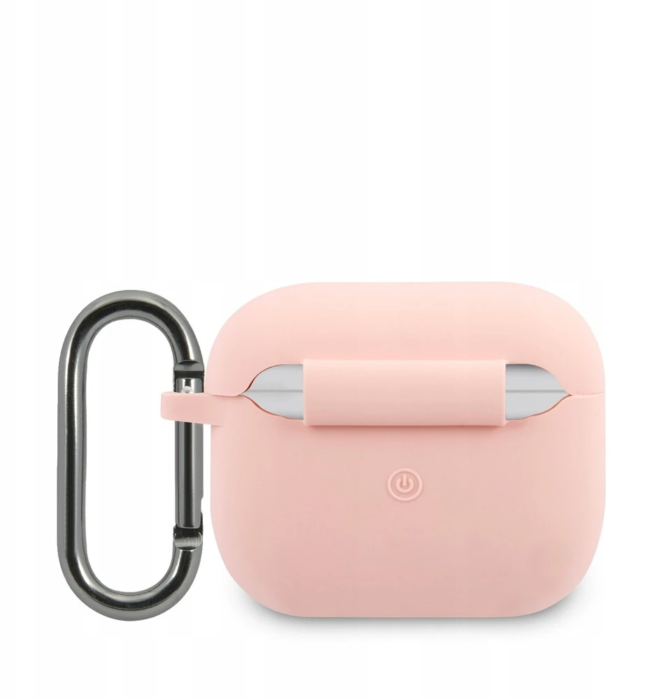 Lacoste Liquid Silicone Glossy Printing Logo dėklas skirtas Apple AirPods 3 rožinės spalvos