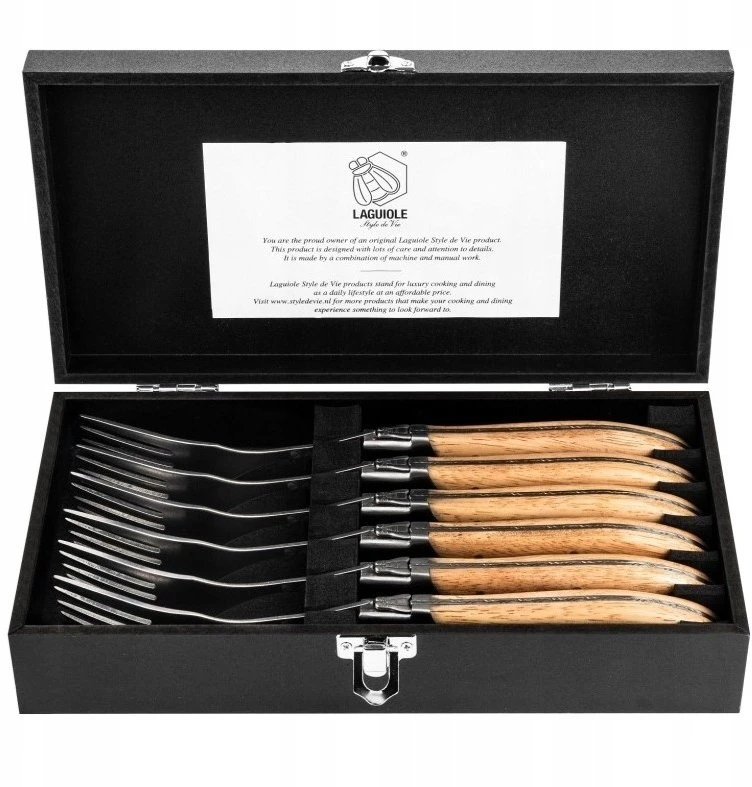 Šakės Laguiole Oak Wood Stonewash, 6 vnt. rinkinys SdV