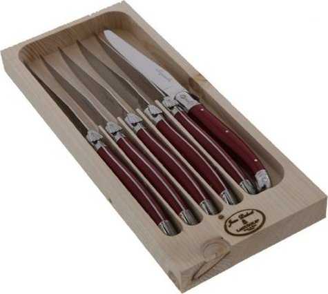 Laguiole Tradition Jean Dubost Laguiole 6 pcs. Peilis Set, Acrylic Raudona