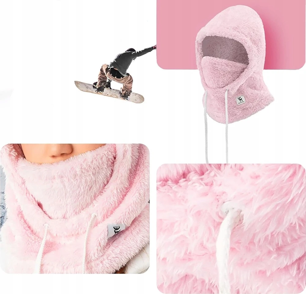 Qunature Arctic Velvet Ski Balaclava Size L – Rožinė