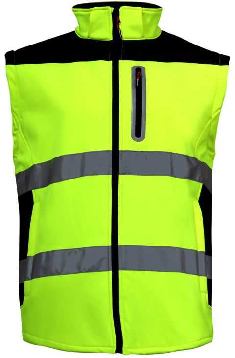 Lahti Pro Įspėjamasis softshell džemperis su nuimamomis rankovėmis, geltonas, "s", ce, Lahti