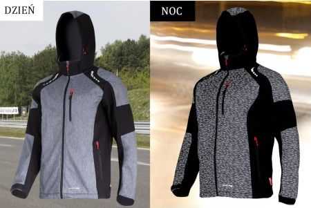 Lahti Pro Striukė Softshell striukė su gobtuvu, pilka-juoda-raudona, "2xl", ce, Lahti