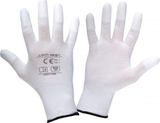Lahti Pro Rękawice PU pirštinės, pirštams nelaidios, baltos l231107p, kartonas, "7", ce, Lahti