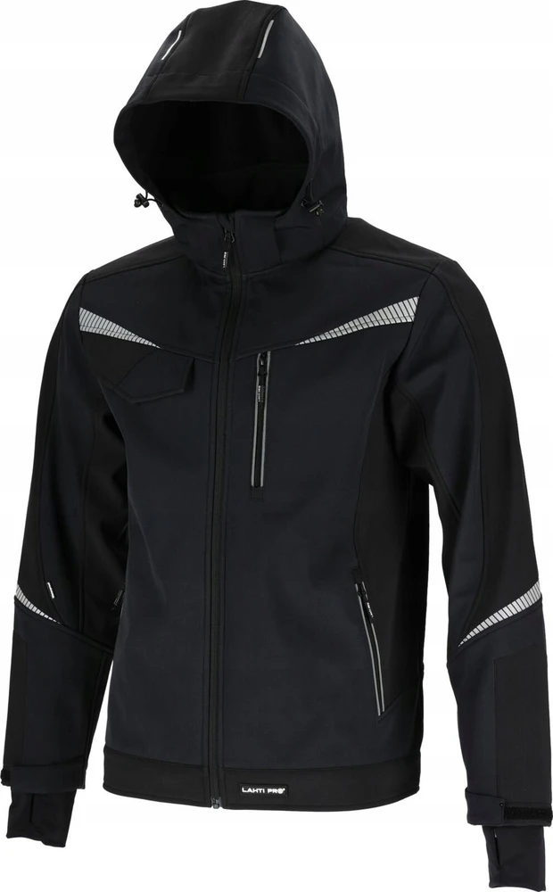 Lahti Pro Striukė Softshell striukė su gobtuvu, juoda, "L", ce, lahti