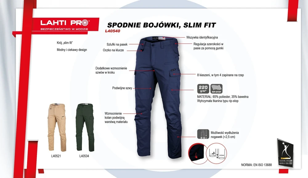 Lahti Pro Kelnės Tamsiai mėlynos kovos kelnės, "3xl", ce, Lahti