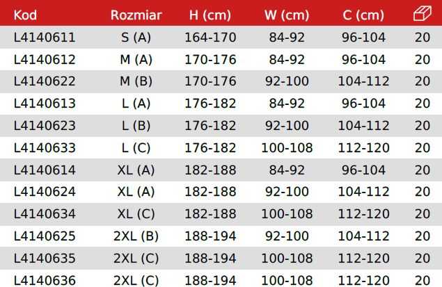Lahti Pro Ubranie Suvirinimo kostiumas su sustiprintais rankogaliais - komplektas, "m (a)", ce, latekso