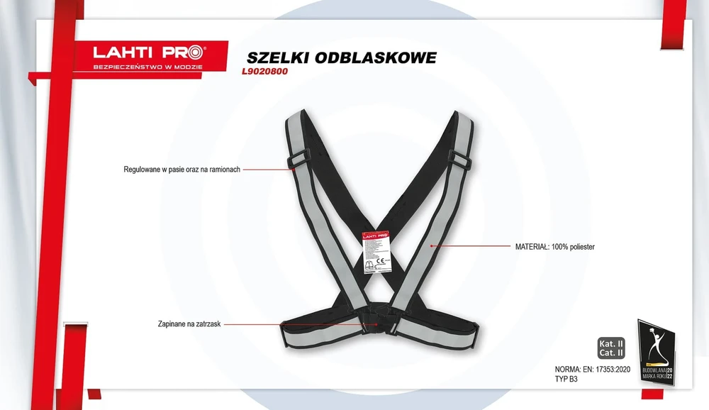 Lahti Pro šviesą atspindinčios petnešos su technine schema