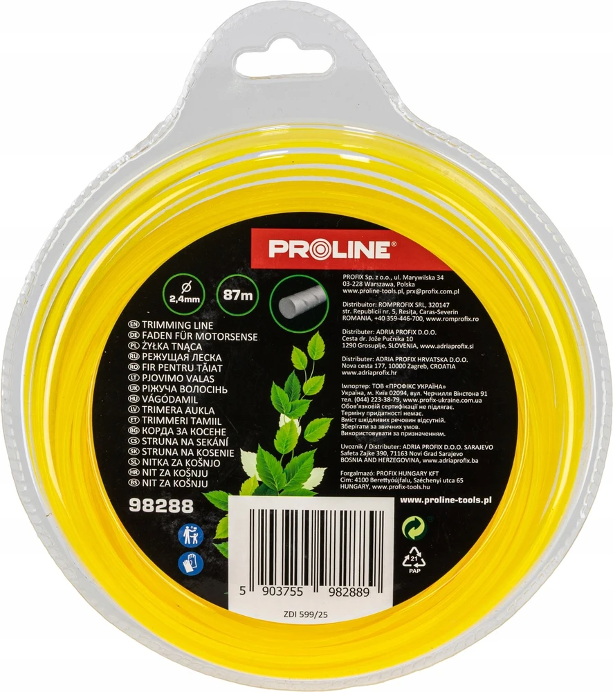 Lahti Pro Valas Apvali pjovimo linija su įdubimais 2,4 mm x 87 m, prolinas