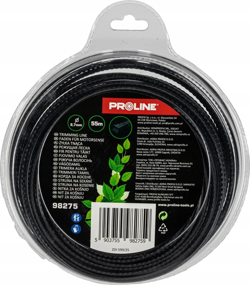 Lahti Pro Valas pjovimo profilis „pjūklo dantis“ 2,7 mm x 55 m, prolinas