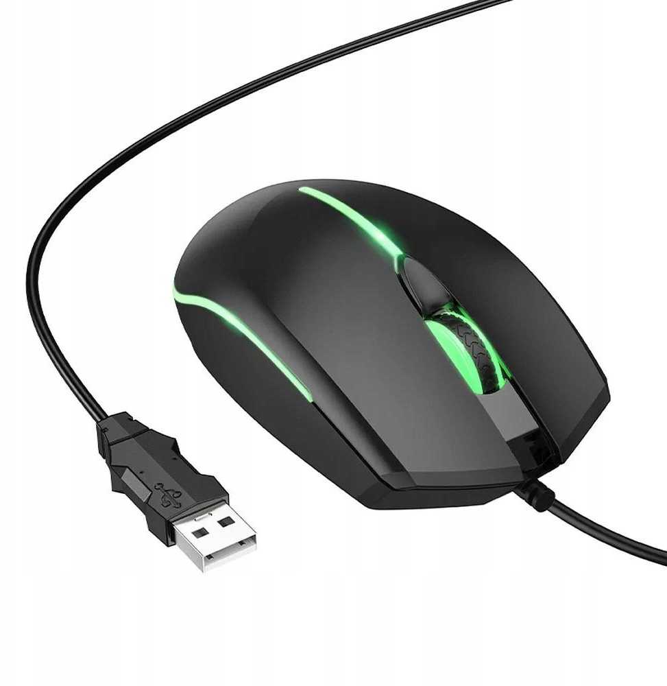 Wire pelė žaidimams Hoco USB A 2400 dpi GM37 juodas