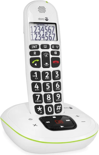 Doro PhoneEasy 312cs telefonas su dideliu mygtuku, juodas