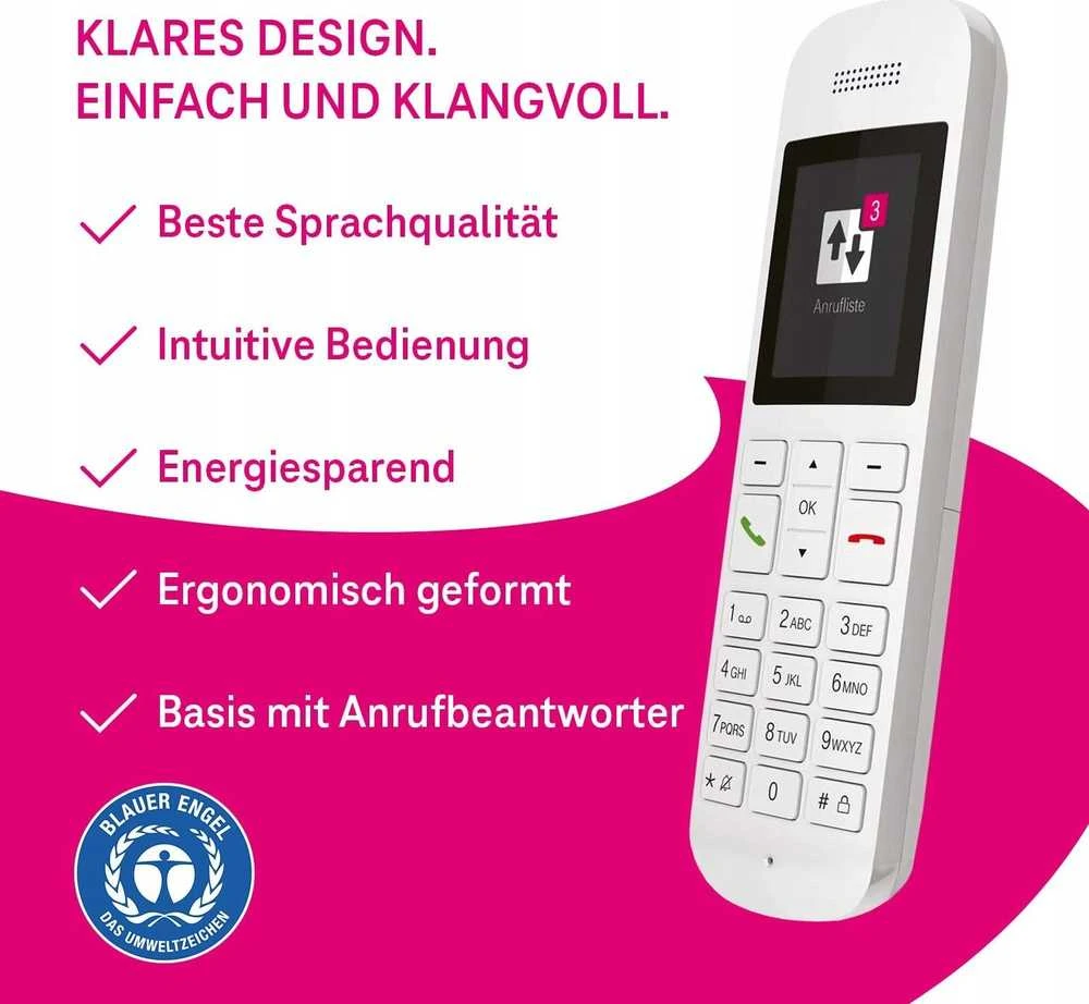 TLM Telekom Sinus A12 Analoginio ryšio / DECT telefonas Balta
