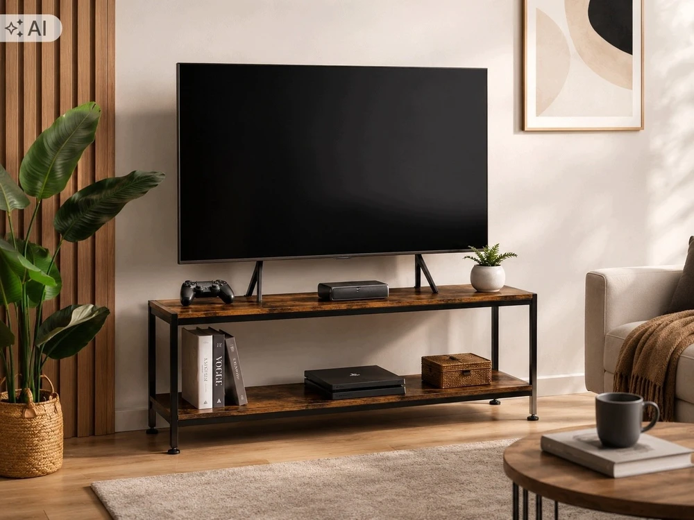 Laikiklis Art Universalus televizoriaus, tiunerio, multimedijos stovas 40KG SM-01 120cm 2 lentynos (STO SM-01)