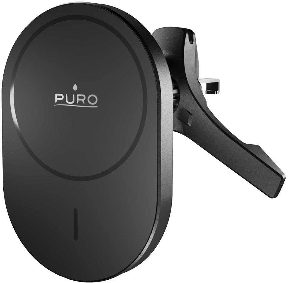 Puro Car Holder with Qi2 Charger, MagSafe Compatible - juodos spalvos