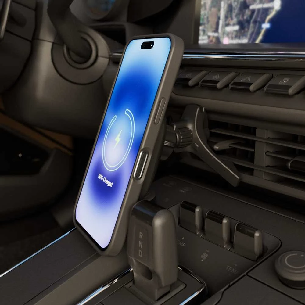 Puro Car Holder with Qi2 Charger, MagSafe Compatible - juodos spalvos