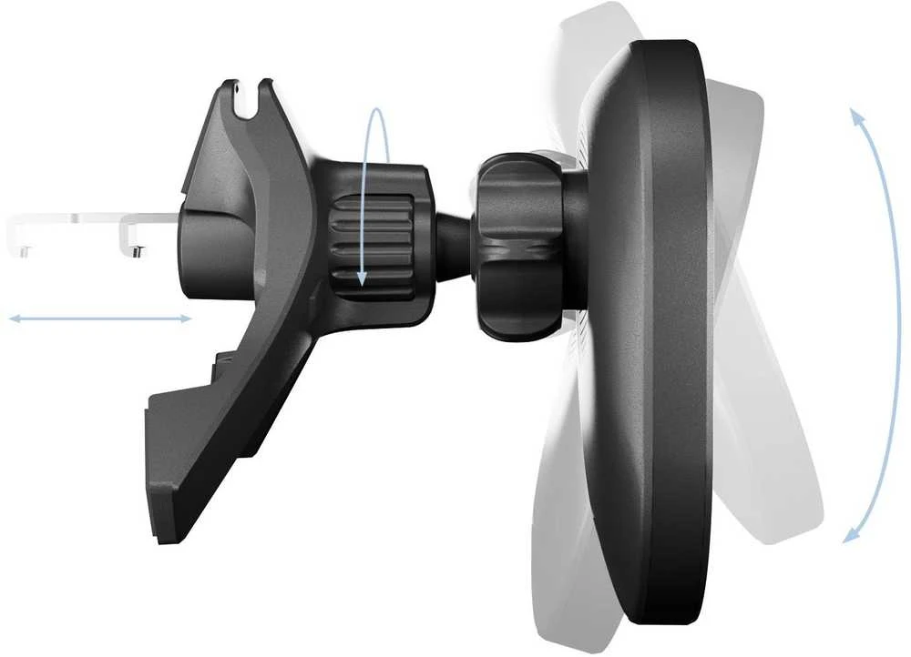 Puro Car Holder with Qi2 Charger, MagSafe Compatible - juodos spalvos