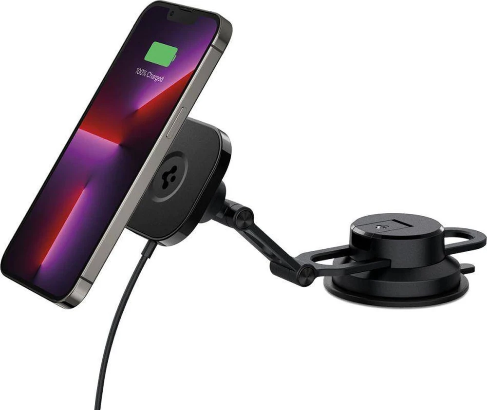 Spigen automobilio laikiklis Onetap Pro 3 ITS35W-3 DASH su QI 10W, skirtas iPhone su Magsafe juoda