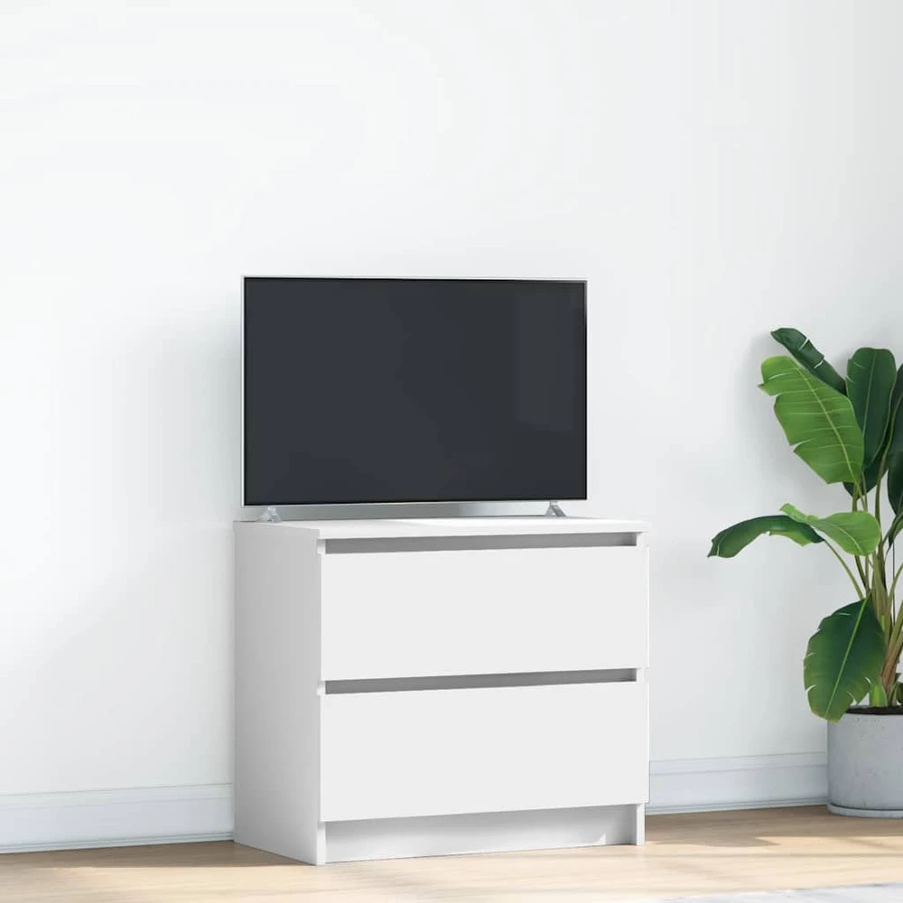 TV staliukas Televizoriaus spintelė, balta, 60x35x54 cm, apdirbta mediena