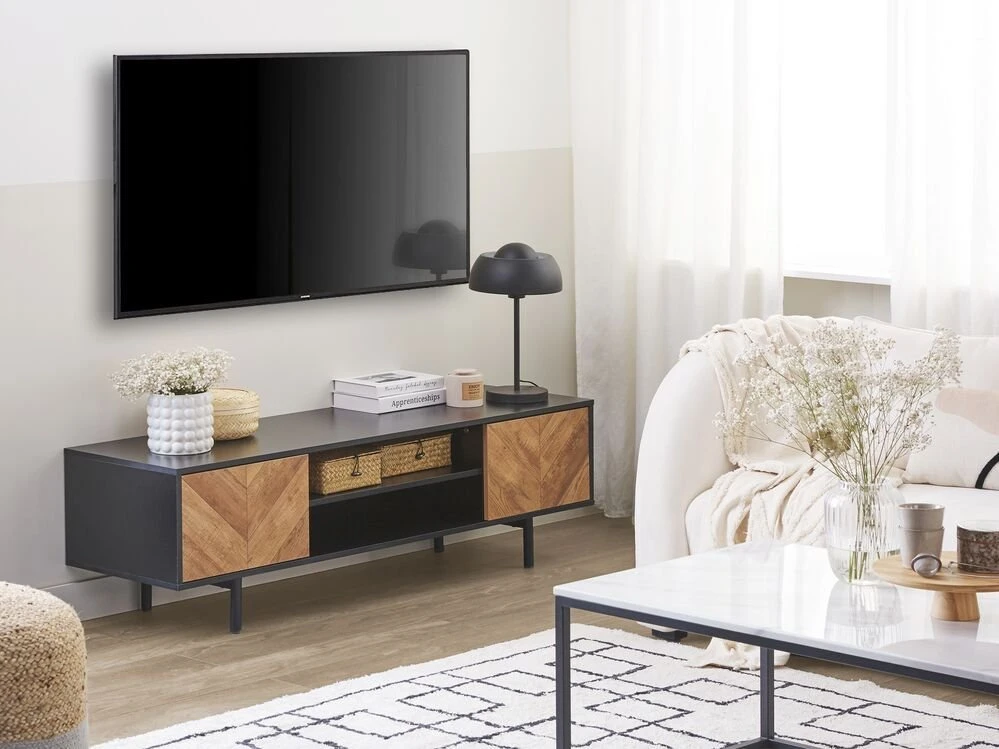 TV staliukas Beliani TV spintelė SALINA, ruda/juoda