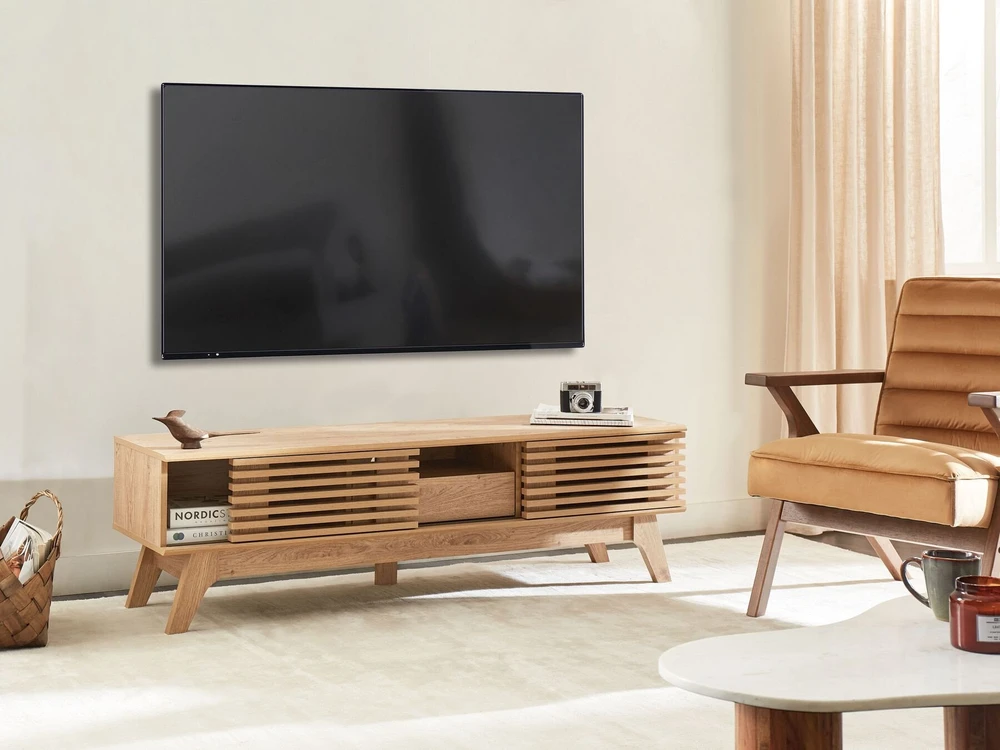 TV staliukas Beliani TV spintelė DETROIT II šviesiai ruda